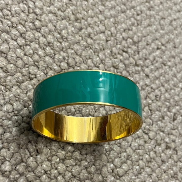 Green Enamel and Gold Bangle Bracelet from J. Crew - Picture 3 of 11